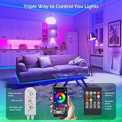 65.6ft/20M Led Strip Lights, Long Smart Music Sync 5050 RGB Color Changing Light Strip Bluetooth APP/IR Remote/Switch Box Control Rope Lights LED Lights for Bedroom,Party,Home Decoration,Festival