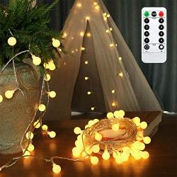 AMARS Christmas LED Globe String Lights Battery Operated with Remote Timer Bedroom Party Decorative Fairy Lights for Christmas Tree, Indoor, Outdoor (16.4ft, Warm White)