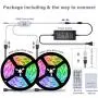 Led Strip Lights,AMKI 32.8Ft IP65 Waterproof RGB Light Strip Kits with Remote for Room, Bedroom, TV, Kitchen, Desk, Color Changing Led Strip SMD5050 with 3M Adhesive Tape, 12V Power Supply