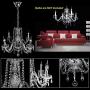 Maple Leaf Shape K9 Crystal Candle Chandeliers Lighting 6 Lights Bathroom Pendant Ceiling Lights Fixture Lamp for Dining Living Room Bedroom Hallway Entry (Crystal)