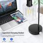 Touch Control Industrial Table Lamps Set of 2, Bedside Nightstand Lamps with 2 USB Ports&AC Outlet, 3-Way Dimmable Vintage Desk Lamp with Seeded Glass for Bedroom Reading, Living Room, Bulbs Included