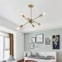 Modern Sputnik Chandelier Lighting Fixture 6 Lights Brushed Brass Chandeliers Mid Century Pendant Light Gold Ceiling Light Fixture for Hallway Bar Kitchen Dining Room (Brushed Brass) Modern Sputnik Chandelier Lighting Fixture 6 Lights Brushed Brass Chandeliers Mid Century Pendant Light Gold Ceiling Light Fixture for Hallway Bar Kitchen Dining Room (Brushed Brass)