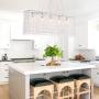 APBEAM Glass Rectangular Chandelier Modern Hanging Glass Pendant Light for Dining Room Living Room Kitchen Island Medium