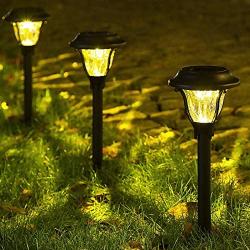 GIGALUMI Solar Pathway Lights Outdoor, Wireless LED Solar Garden Lights, Waterproof Solar Path Lights for Outdoor Patio, Yard, Walkway, Lawn. (6 Pack)