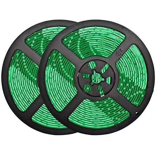 32.8ft Green LED Strip Lights, Waterproof IP65 Led Strip SMD2835 Dimmable 600LEDs 12V Green LED Strip Cuttable Cabinet, Car, Bar, Bedroom, Green LED Lights Holiday Decoration Lighting LED Tape 2 Rolls