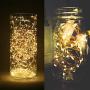 LEDIKON 4 Pack 33Ft 100 Led Fairy Lights Battery Operated with 8 Modes Remote and Timer,Waterproof Copper Mini String Lights Firefly Twinkle Lights for Outdoor Wedding Chirstmas,Warm White