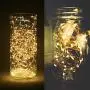 LEDIKON 4 Pack 33Ft 100 Led Fairy Lights Battery Operated with 8 Modes Remote and Timer,Waterproof Copper Mini String Lights Firefly Twinkle Lights for Outdoor Wedding Chirstmas,Warm White