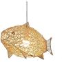 Indoor chandelier lighting Rattan Pendant Lamp, Creative Rattan Fish Lampshade, Hand-Woven Hollow Pendant Light, Nordic Style Chandelier, Natural Bamboo Lamp for Dining Table, Dining Room, Living Room