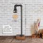 Industrial Table Lamp with USB Charging Port, 3 Way Dimmable Touch Control Bedside Lamp Water Pipe Steampunk Lamp Iron Vintage Nightstand Lamp for Living Room, Bedroom, Office, 6W LED Bulb Included