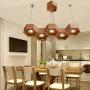 Farmhouse Wooden Ceiling Light Fixtures, 5-Light LED Chandeliers Retro Oak Pendant Lighting, Adjustable Height Table Hanging Lamp for Dining Room Living Room Kitchen Island Café Bar Restaurant
