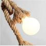 Borang Double Heads Retro Rope Lights Loft Vintage Lamp Bedroom Dining Room Pendant Hand Knitted Hemp Rope 300 cm（118 inch）