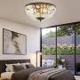 BAYCHEER Round Shaped Clear Crystal Ceiling Lghting Ftures with 3 Lghts Retro Art Dcoration Flush Mount Ceiling Light for Hallway Dining Living Room Kitchen Boudoir 9.84inch (Bronze)