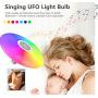 IYUNXI 24W Music Ceiling Light with Bluetooth Speaker 9 Inches 6500K 110V RGB Multicolor Changing Remote Control 1400LM Sound Music Ceiling Light Fixture Light Bulb for Bedroom