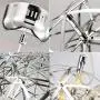LAKIQ Modern LED Chandelier Lighting Fixture Chrome Stainless Steel Firework Shape Hanging Pendant Lights for Living Room Dining Room Restaurant Bar Cafe Hotel (19.5, White Light) LAKIQ Modern LED Chandelier Lighting Fixture Chrome Stainless Steel Firework Shape Hanging Pendant Lights for Living Room Dining Room Restaurant Bar Cafe Hotel (19.5, White Light)