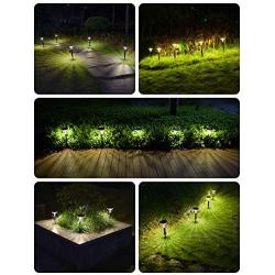 LITOM Solar Pathway Lights Outdoor, 3 Lighting Modes Wireless Solar LED Landscape Lights, IP65 Waterproof Solar Powered Garden Lights for Ground Lawn Patio Yard Driveway Deck Walkway 4 Pack Warm White