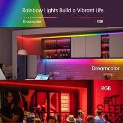 AWOW 32.8ft Dreamcolor Led Strip Lights Waterproof 5050 LEDs Color Changing Strip Lights Sync to Music for Room, Kitchen, Party (3 Ways Control)