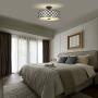 SOTTAE 12'' Luxurious Black Finished Glass Diffuser Semi Flush Mount Ceiling Light,Metal Hanging Fixture Lighting,Glass Diffuser Ceiling Lamp for Bedroom,Living Room,Kitchen, Hallway