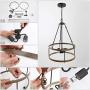 ISURAUL Farmhouse Chandelier for Dining Rooms, 16” 3-Lights Farmhouse Lighting for Living Room and Entryway