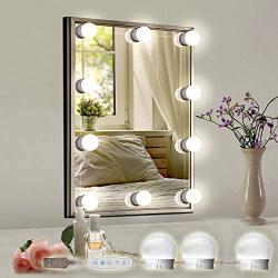 SELFILA Vanity Lights for Mirror, Adjustable RGB Color DIY Hollywood Style Led Vanity Mirror Lights kit in Dressing Room, Bathroom Wall Mirror（Mirror & USB Charger Not Include) (10 Bulbs)