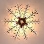 SEOL-LIGHT Vintage Large Crystal Branches Chandeliers Black Ceiling Light Flush Mounted Fixture with 5 Light 200W 31.5''Dia