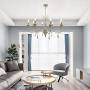 VINLUZ 8 Light Contemporary Pendant Lighting for Dining Room,Brushed Nickel Kitchen Island Ceiling Hanging 8 Arms Farmhouse Chandelier Light Fixture for Living Room Bedroom Foyer