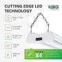 Sunco Lighting 2 Pack LED Utility Shop Light, 4 FT, Linkable Integrated Fixture, 40W=260W, 6000K Daylight Deluxe, Frosted Lens, Surface + Suspension Mount, Pull Chain, Garage - ETL & Energy Star