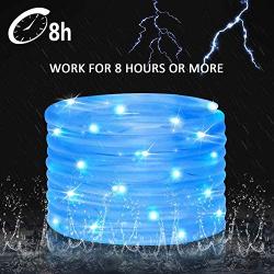 JMEXSUSS 8 Modes Solar Powered Light Rope,39.4ft 120LED Outdoor Solar Rope Lights, Waterproof Solar LED Christmas Light for Garden, Fence, Patio, Yard, Wedding, Christmas,Halloween (Blue)