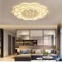 LAKIQ Modern LED Chandelier Fixture Acrylic Crystal Flush Mount Ceiling Lighting Flower Shape Close to Ceiling Lights for Living Room Dining Room Bedroom(White Light, 27)