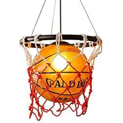 Creative Basketball Hanging Light Fixtures Pendant Lighting Chandelier Lamps, Ceiling Lights with Glass Lampshade for Children Bedroom Reataurant Bar Shops