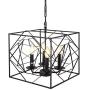 Farmhouse Chandelier Light Fixture 4-Light Dining Room Lighting Fixtures Hanging, Industrial Pendant Light for Kitchen Island Foyer Hallway Entryway