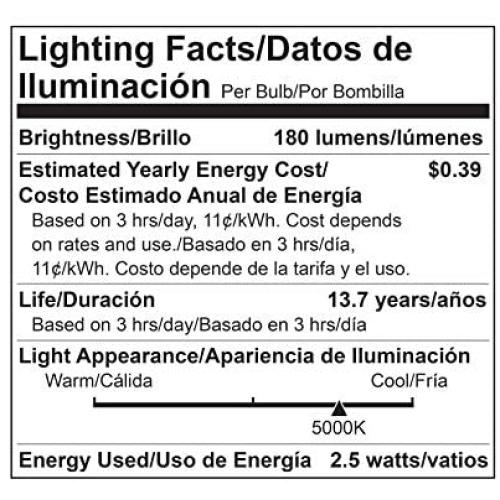 (6 Pack) 35-Watt Equivalent LED E26 Base Chandelier B11 Dimmable Clear Filament Vintage Style Light Bulb 5000K Daylight Decorative 35W LED Chandelier Ceiling Fan Bulbs
