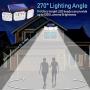 Solar Lights Outdoor, Lachesis 3 Heads Motion Sensor Security Lights Solar Powered, IP65 Waterproof 114 LED Flood Lights Motion Detected Spotlight 360° Rotatable for Porch Entryways Garage - 2 Pack