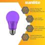 Sunlite 40946 Purple LED A19 3 Watt Medium Base 120 Volt UL Listed LED Light Bulb, last 25,000 Hours, 6 Pack