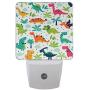 Vdsrup Cute Little Dinosaur Night Light Set of 2 Forest Tree Dino Dragon Plug-in LED Nightlights Auto Dusk-to-Dawn Sensor Lamp for Bedroom Bathroom Kitchen Hallway Stairs
