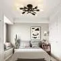 Modern 6 Lights Chandelier, Semi Flush Mount Ceiling Light Fixture Black , Metal Ceiling lamp for Living Room Bedroom Farmhouse Dining Room Modern 6 Lights Chandelier, Semi Flush Mount Ceiling Light Fixture Black , Metal Ceiling lamp for Living Room Bedroom Farmhouse Dining Room