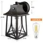 CINOTON Outdoor Wall Lantern, Dusk to Dawn Photocell Sensor Wall Sconce Die-Casting Aluminum Seeded Glass Shade Waterproof Outdoor Front Porch Lights Wall Mount Includes 2700K E26 LED Bulb