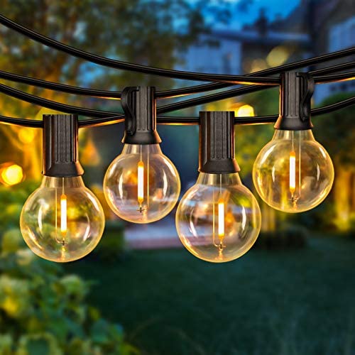 50FT LED G40 Globe String Lights, Shatterproof Outdoor Patio String Lights 2200K with 50+2 Dimmable Edison Bulbs, 50 Backyard Hanging Lights, Bistro Light Waterproof for Balcony Party Wedding Market