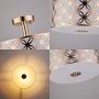 COTULIN Modern Gold Semi Flush Mount Ceiling Light,Ceiling Light Fixture with Round Drum Steel and Glass Shade for Dining Room,Hallway,Living Room,Bedroom