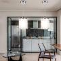 TFCFL 2 Pack Crystal Pendant Light, Modern Adjustable Metal Ceiling Hanging Light Fixture with Long Cord Chrome Finish for Kitchen Dining Room Bedroom