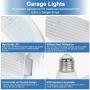 Led Garage Light, Garage Light, Garage Lights Ceiling Led 6000lm 60W Super Bright Garage Light Flex Led Garage Light with 4 Panels Deformable led Garage Lights