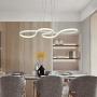 LAKIQ Modern Dimmable LED Hanging Chandelier Pendant Light Fixture Remote Control Dining Room LED Island Lighting for Living Room Bedroom(White, 23.5’’, Stepless Dimming)
