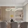 LAKIQ Modern Dimmable LED Hanging Chandelier Pendant Light Fixture Remote Control Dining Room LED Island Lighting for Living Room Bedroom(White, 23.5’’, Stepless Dimming)