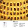 Photo Clip String Lights , 20 Clips LED Christmas Light Battery Powered Warm-White String Lights 8 Lighting Modes for Pictures Bedroom Wall Patio Halloween Thanksgiving Christmas Party Wedding Decor