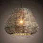LITFAD Retro LED Pendant Lighting Lodge Style Bucket Hanging Lamp Weave Rattan 1 Light Ceiling Pendant Light in Brown for Coffee Shop Dining Room Restaurant - 13.5'' (34.6 cm)