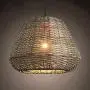 LITFAD Retro LED Pendant Lighting Lodge Style Bucket Hanging Lamp Weave Rattan 1 Light Ceiling Pendant Light in Brown for Coffee Shop Dining Room Restaurant - 13.5'' (34.6 cm)