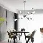 VINLUZ 8-Light Sputnik Chandelier Chrome Ceiling Light Industrial Pendant Lights Modern Chandelier Lighting Kitchen Bathroom Dining Room Bed Room Hallway