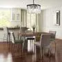 Cuaulans Modern Crystal Chandelier, Black Finish Semi Flush Mount Ceiling Light Fixture Pendant Lamp for Dining Room Bathroom Bedroom Livingroom