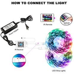 50ft Led Lights Bluetooth dalattin Led Lights for Bedroom with App Control Music Sync Smart Led Strip Lights Color Changing Lights,2 Rolls of 25ft