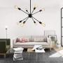 XIPUDA 8-Light Sputnik Chandelier Lighting Modern Sputnik Light Fixture Oil Black Mid Century Ceiling Chandeliers Industrial Sputnik Light for Bedroon Dinning Room and Office