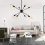 XIPUDA 8-Light Sputnik Chandelier Lighting Modern Sputnik Light Fixture Oil Black Mid Century Ceiling Chandeliers Industrial Sputnik Light for Bedroon Dinning Room and Office